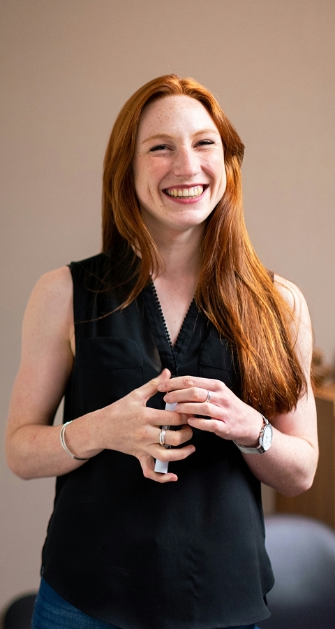 Smiling educator