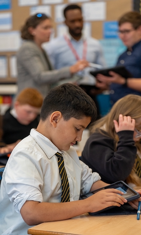 Students and education professionals working