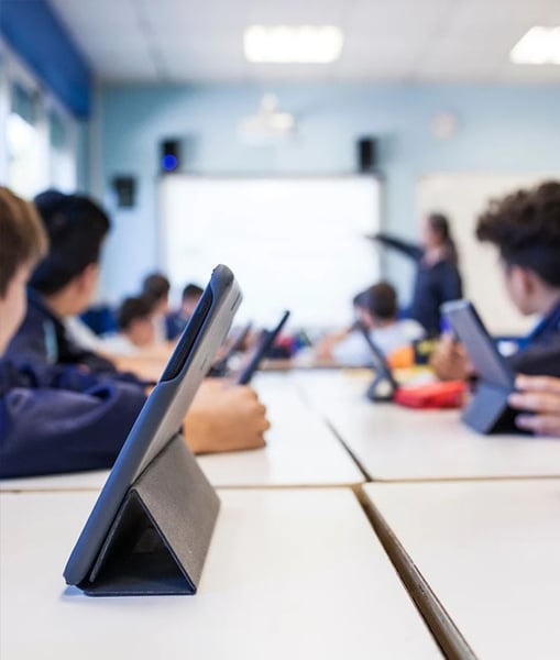 Ipads in a classroom during instruction
