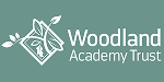 Woodland Academy Trust Logo white on branded background