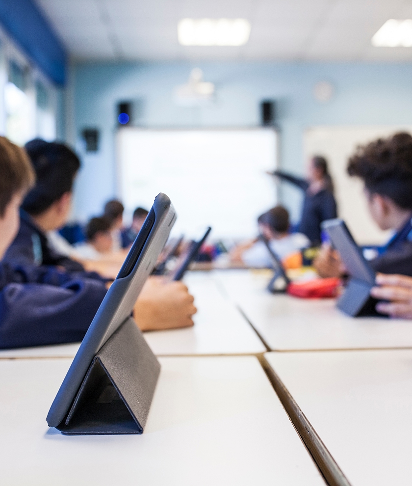 Ipads in a classroom during instruction
